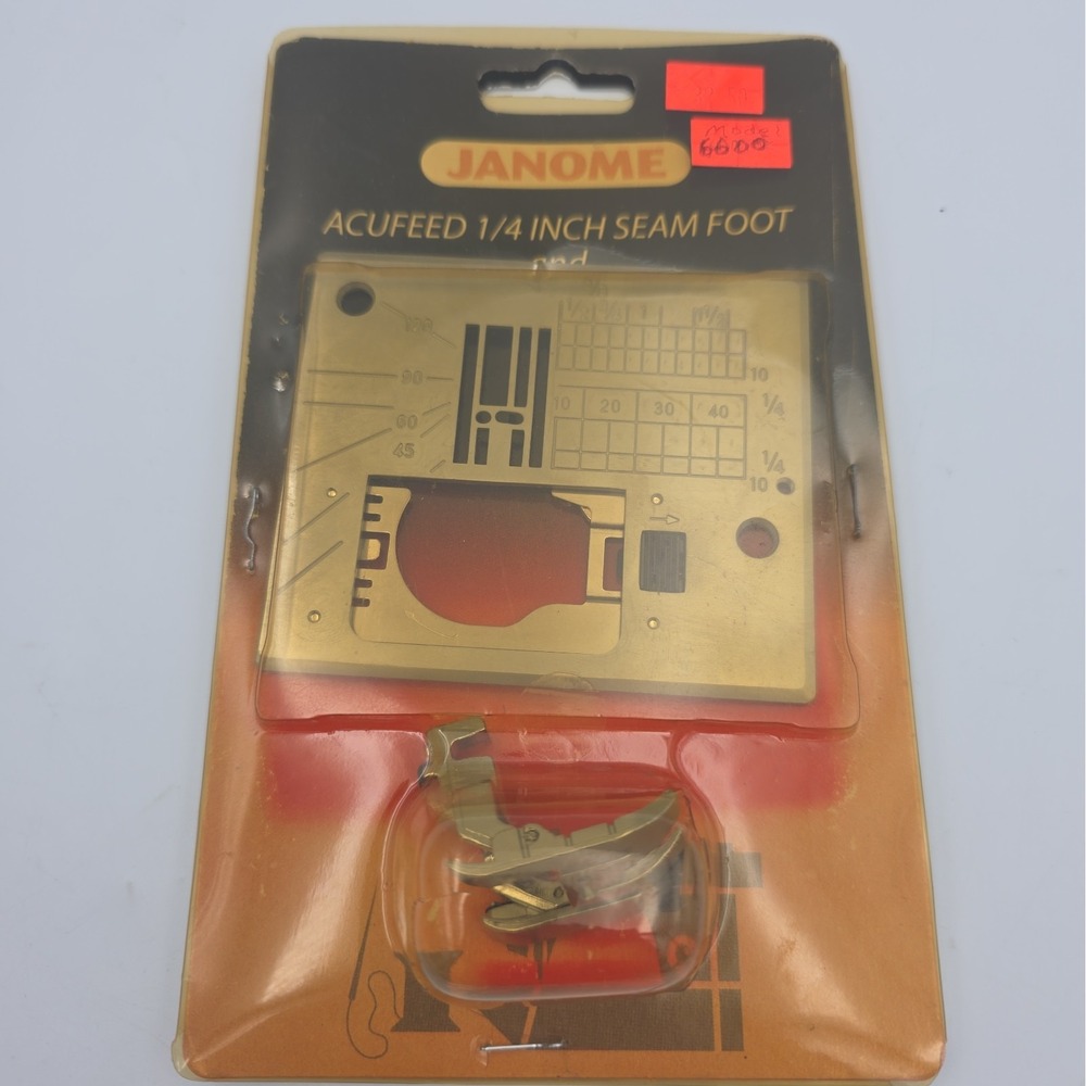 Genuine JANOME Acufeed 1/4 Inch Seam Foot and SS Needle Plate PART #846-407-007